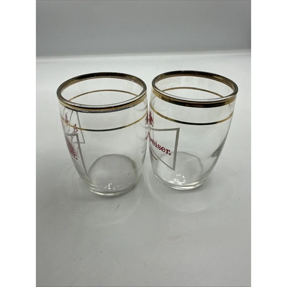 Budweiser Anheuser-Busch Gold Trim Glasses – 3